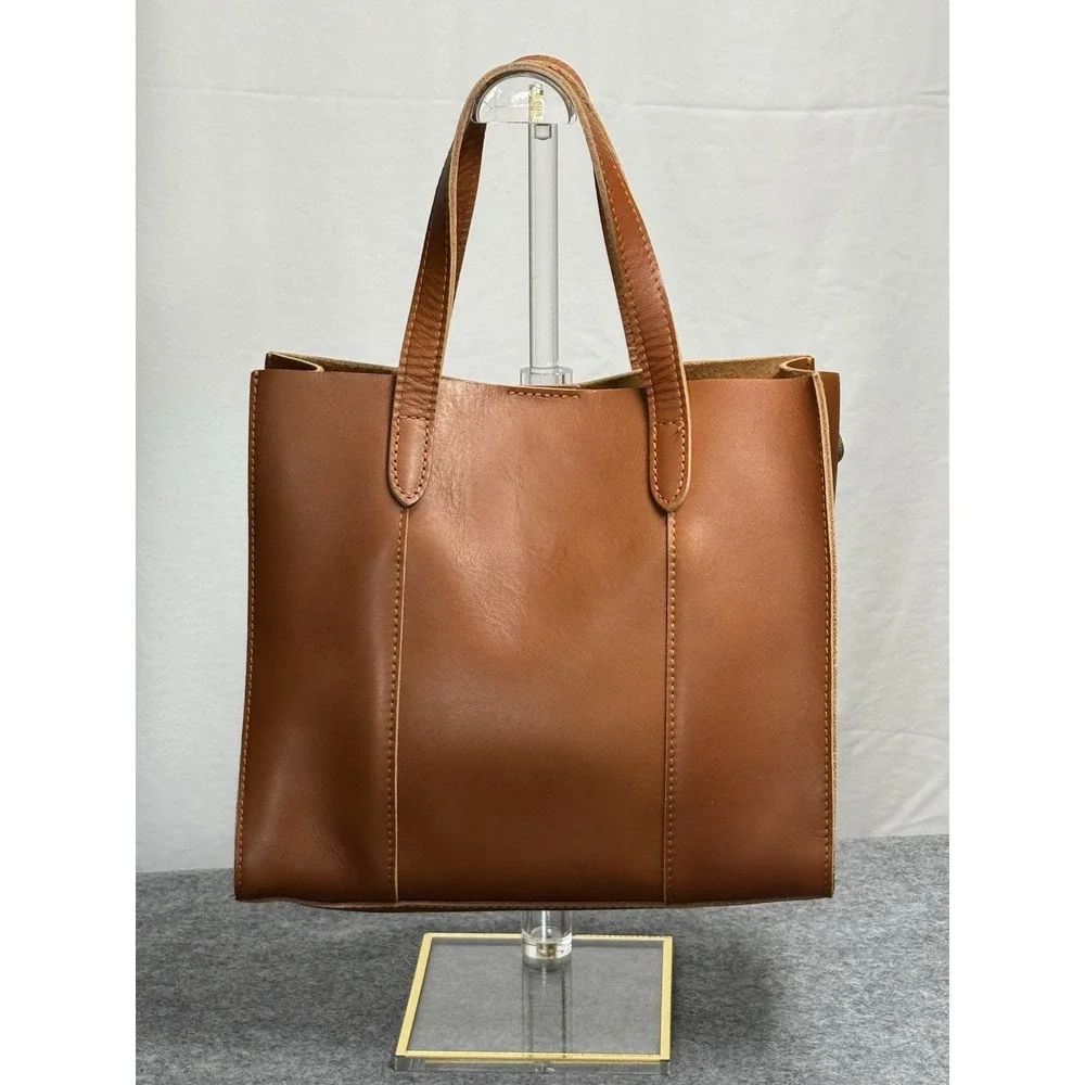 S-Zone Cow Split Leather Handbag Brown‎ Size Medium